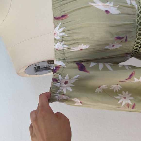 Jaase Floral Off Shoulder Bell Sleeve A Line Dress Green S bohemian boho chic - Picture 3 of 9